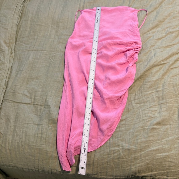 Amanda‎ Uprichard Revolve Janet Dress Size Medium Pink linen Blend Sleeveless - Picture 8 of 8